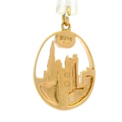 Collectible 14k Yellow Gold 3D Detailed New York City Skyline Charm Pendant