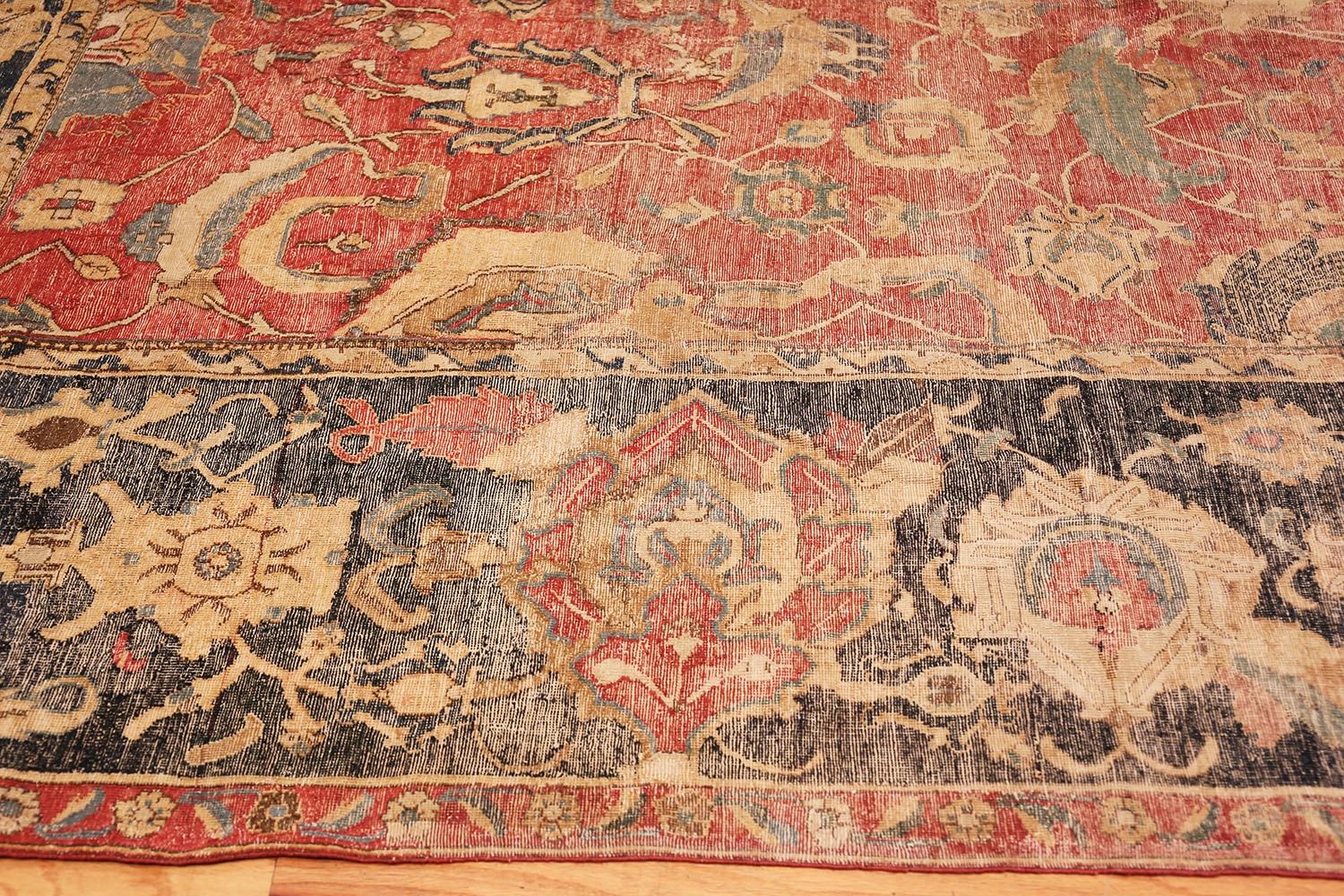 18th Century and Earlier 17th Century Persian Esfahan Rug. Size: 11 ft 4 in x 30 ft For Sale