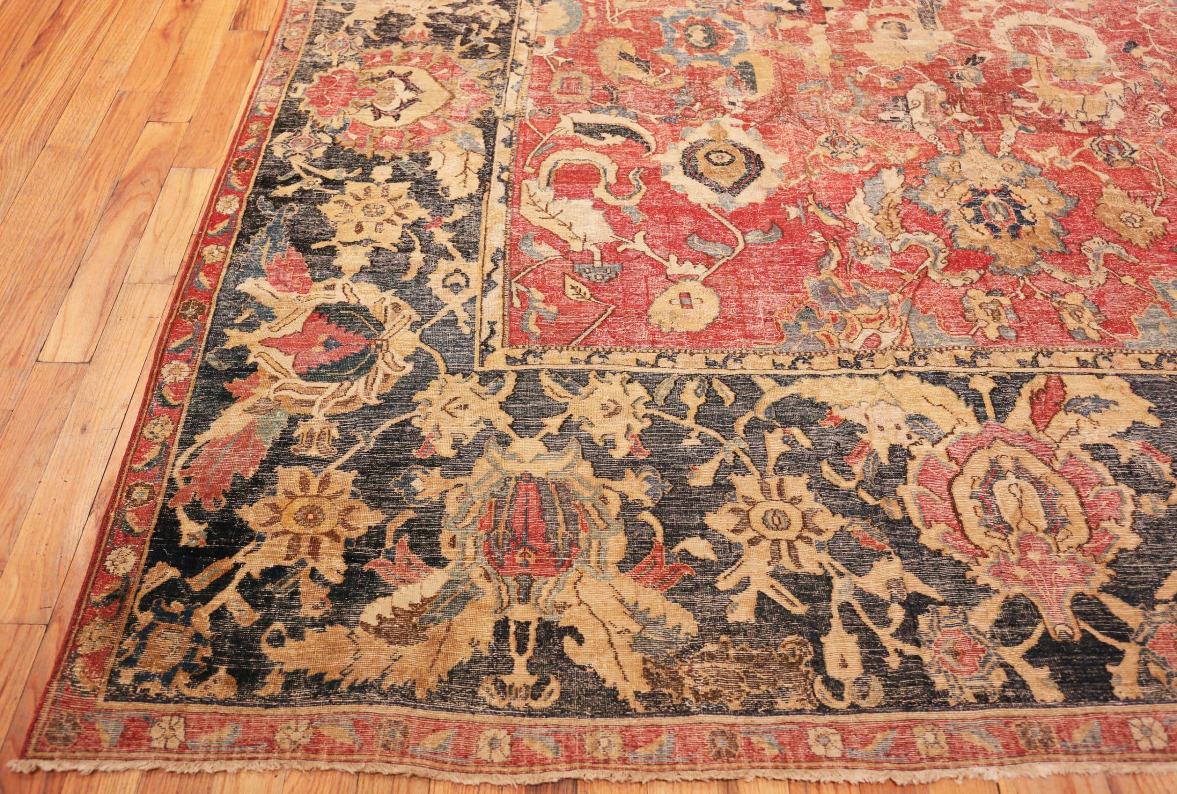 Wool 17th Century Persian Esfahan Rug. Size: 11 ft 4 in x 30 ft For Sale