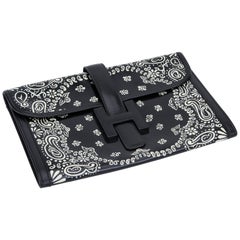 Collectible 1979 Hermès Black Box Jige Clutch Bandana Bag