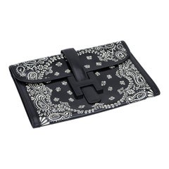 Collectible 1992 Hermès Black Box Jige Clutch Bandana Bag