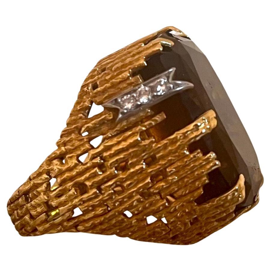 Sammlerstück 90 Karat Chrysoberyll 18K Gold Ring von Andrew Grima im Angebot