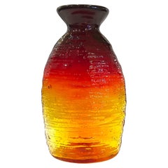  Collectible Amberina Glass 213SL Strata Vase by Blenko Signed and Dated 2005