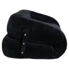 The Collective Anfibio Sofa Bed, black velvet lounge chair, Italian Space Age