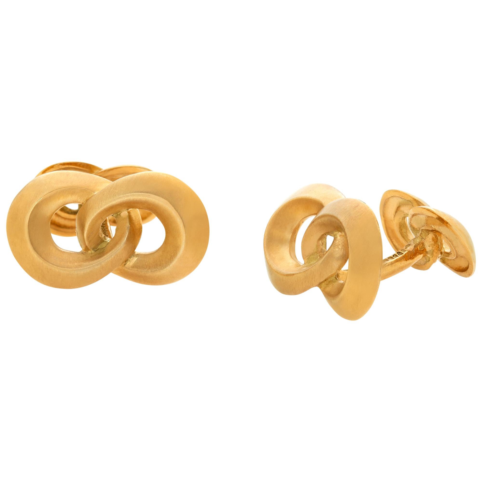 Women's Collectible, Angela Cummings 1988, Double Knots 18k Yellow Gold Cufflinks For Sale