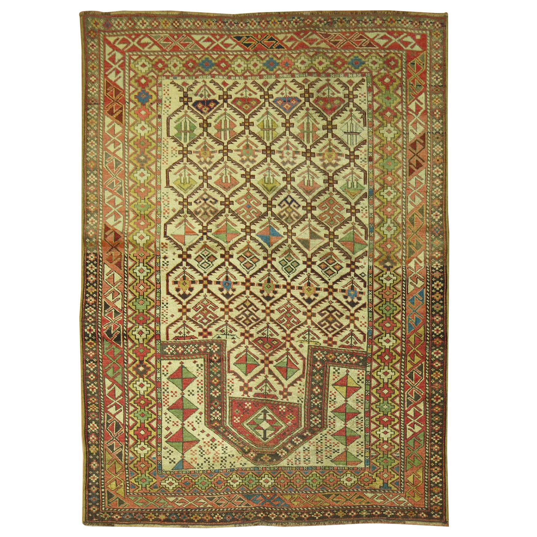 Collectible Antique Caucasian Shirvan Prayer Rug