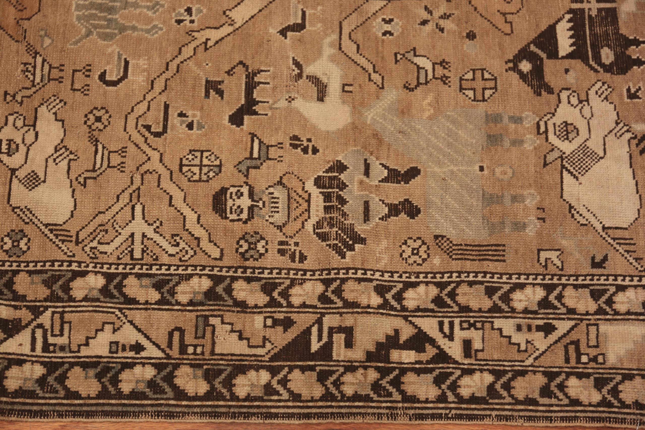 Tribal Tapis Shirvan caucasien ancien de collection daté de 1214 (1800) 3'10
