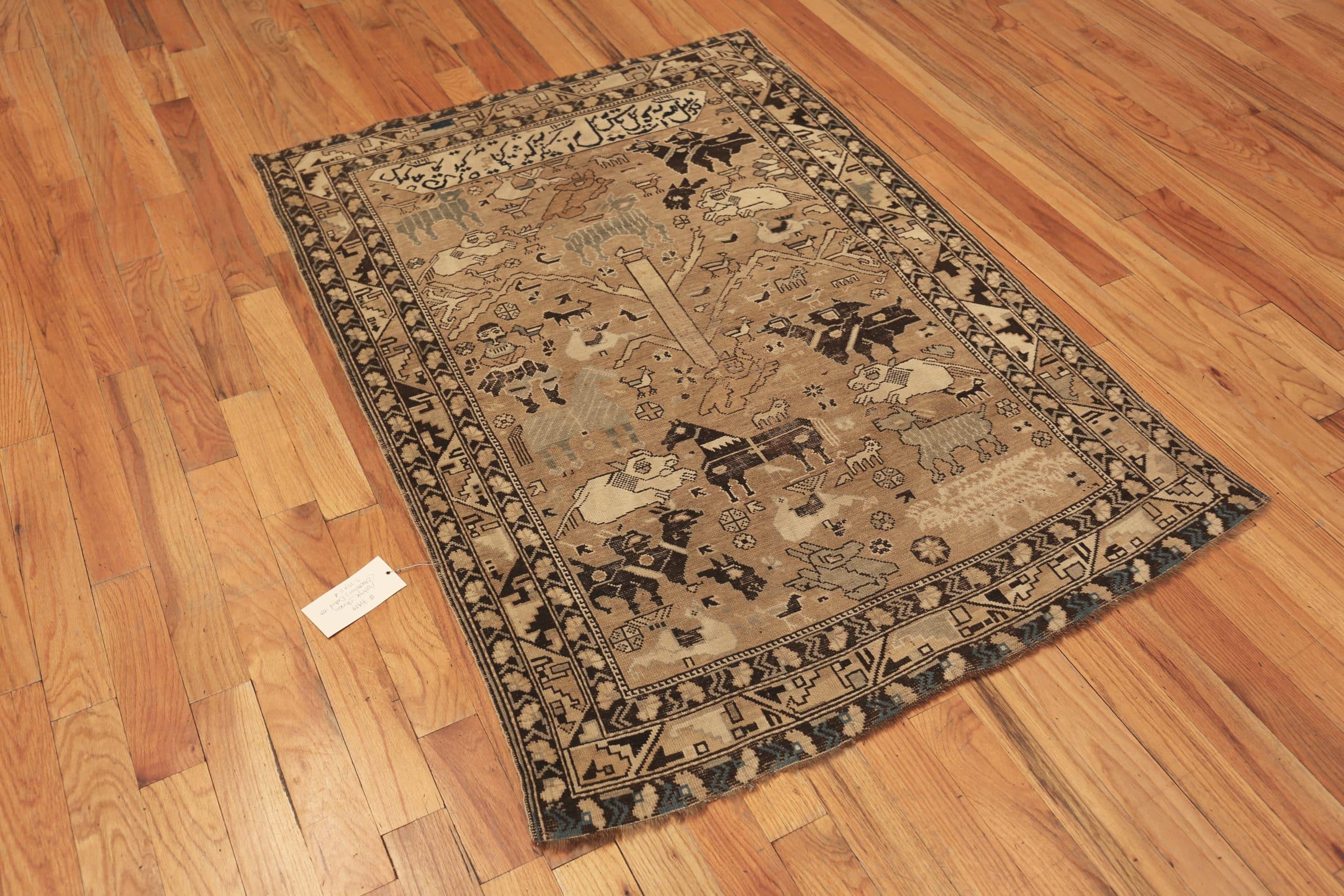 Wool Collectible Antique Caucasian Shirvan Rug Dated 1214 (1800) 3'10