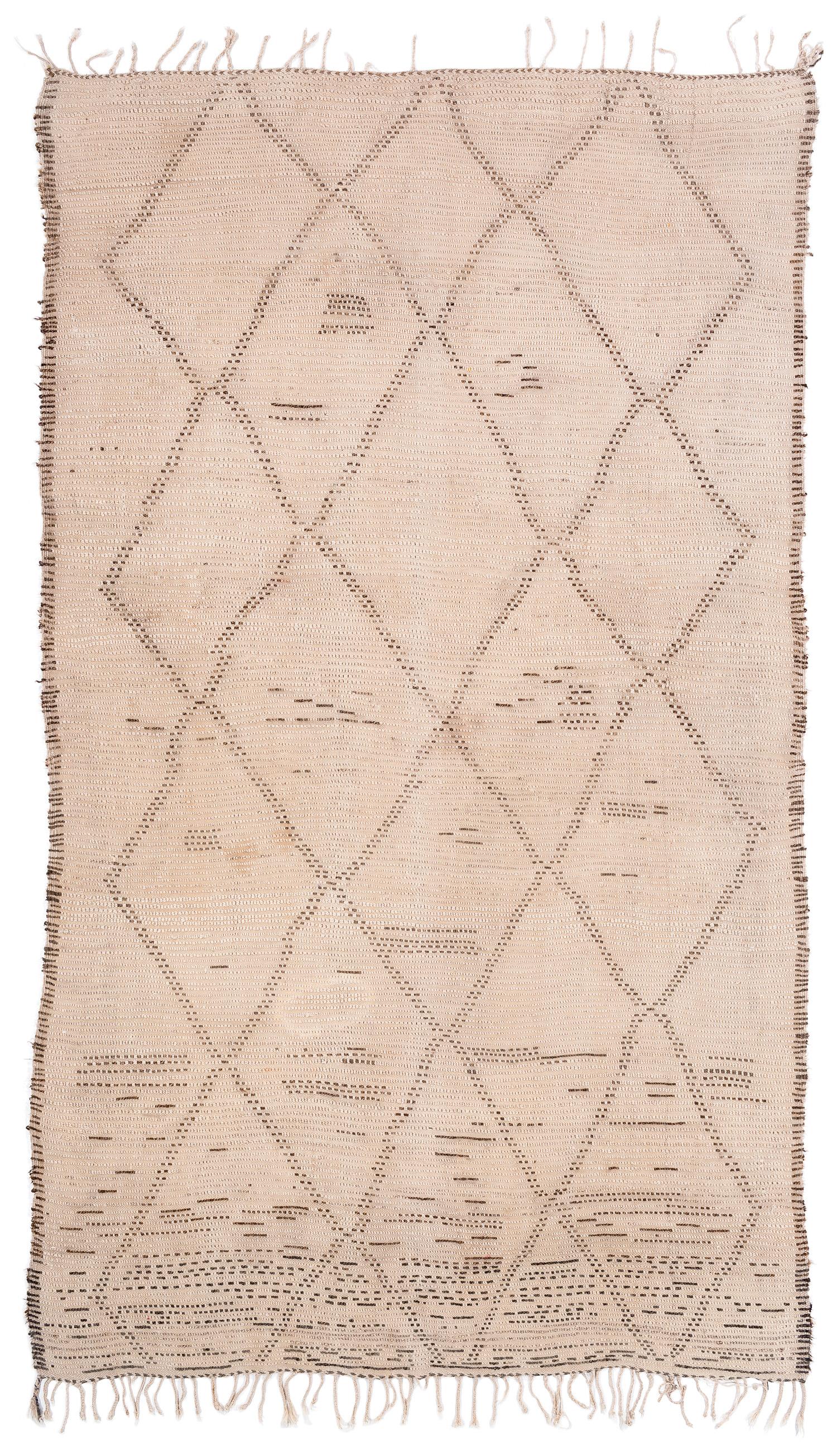 Collectible Antique Vintage Authentic Beni Ourain White Moroccan Shag Area Rug For Sale 4