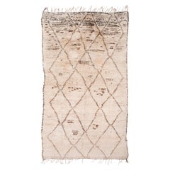 Sammlerstück Antiker authentischer Vintage Beni Ourain Weißer marokkanischer Beni Ourain-Teppich in Weiß