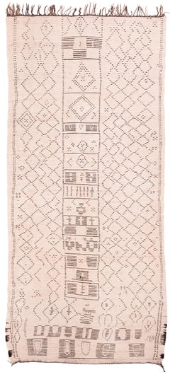 Collectible Antique Vintage Authentic Natural White Moroccan Shag Area Rug