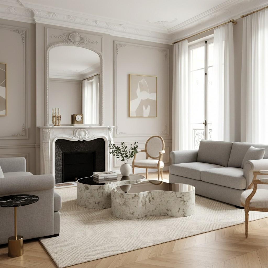 Collectional Artist Couchtisch-Paar in Bronze gerippte Textur & verspiegelte Platte im Angebot 6