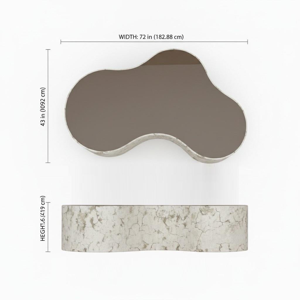 Collectional Artist Couchtisch-Paar in Bronze gerippte Textur & verspiegelte Platte im Angebot 7