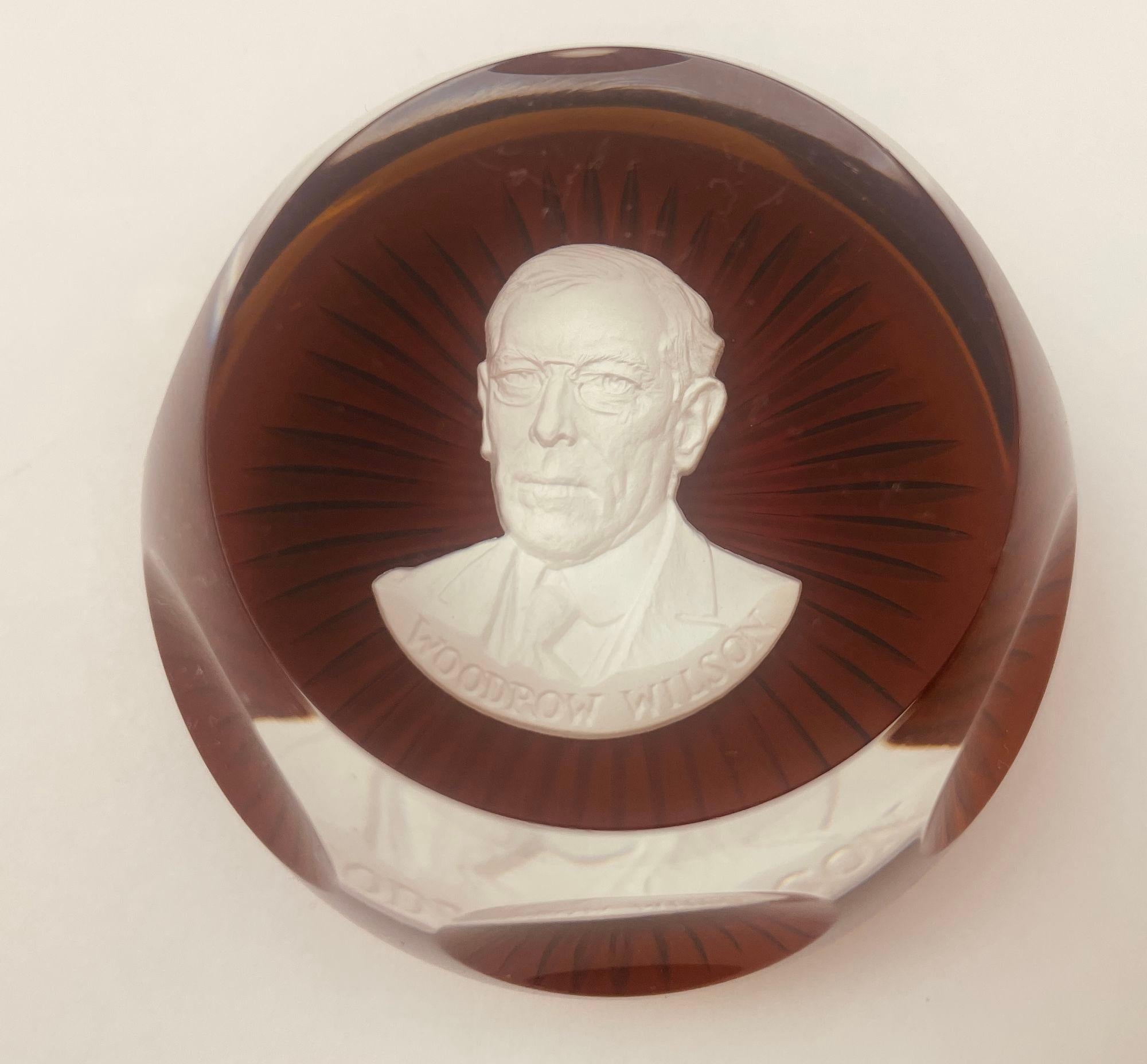 Set di 5 fermacarte da collezione Baccarat in cristallo con cammeo Franklin Mint In condizioni buone in vendita a North Hollywood, CA