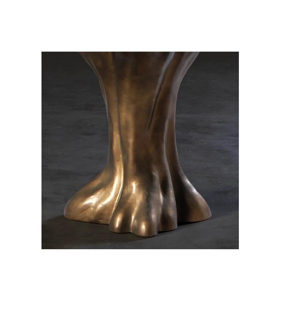 Mesa de Comedor Biomórfica Coleccionable - Acabado Travertino / Bronce Siglo XXI y contemporáneo en venta