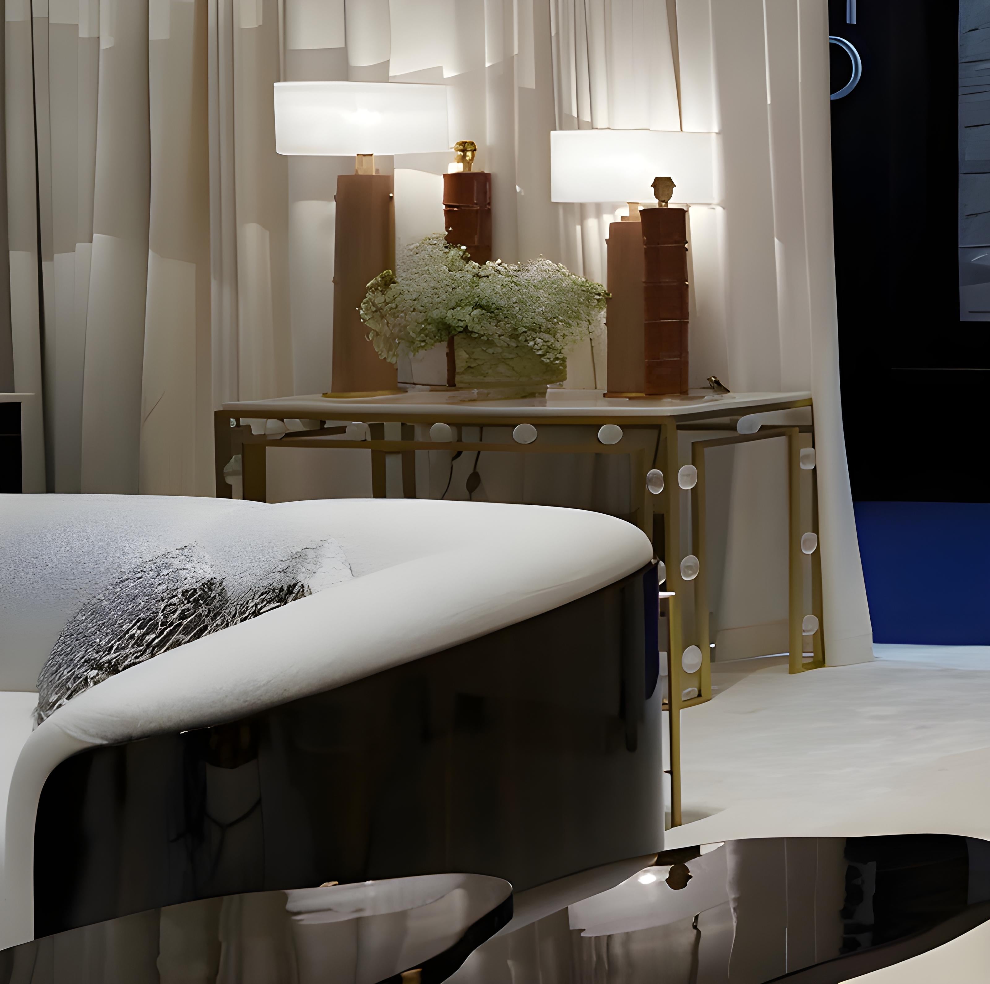 Ottone Console da collezione in ottone con cristalli di selenite e marmo di Estremoz - Jose Castro in vendita