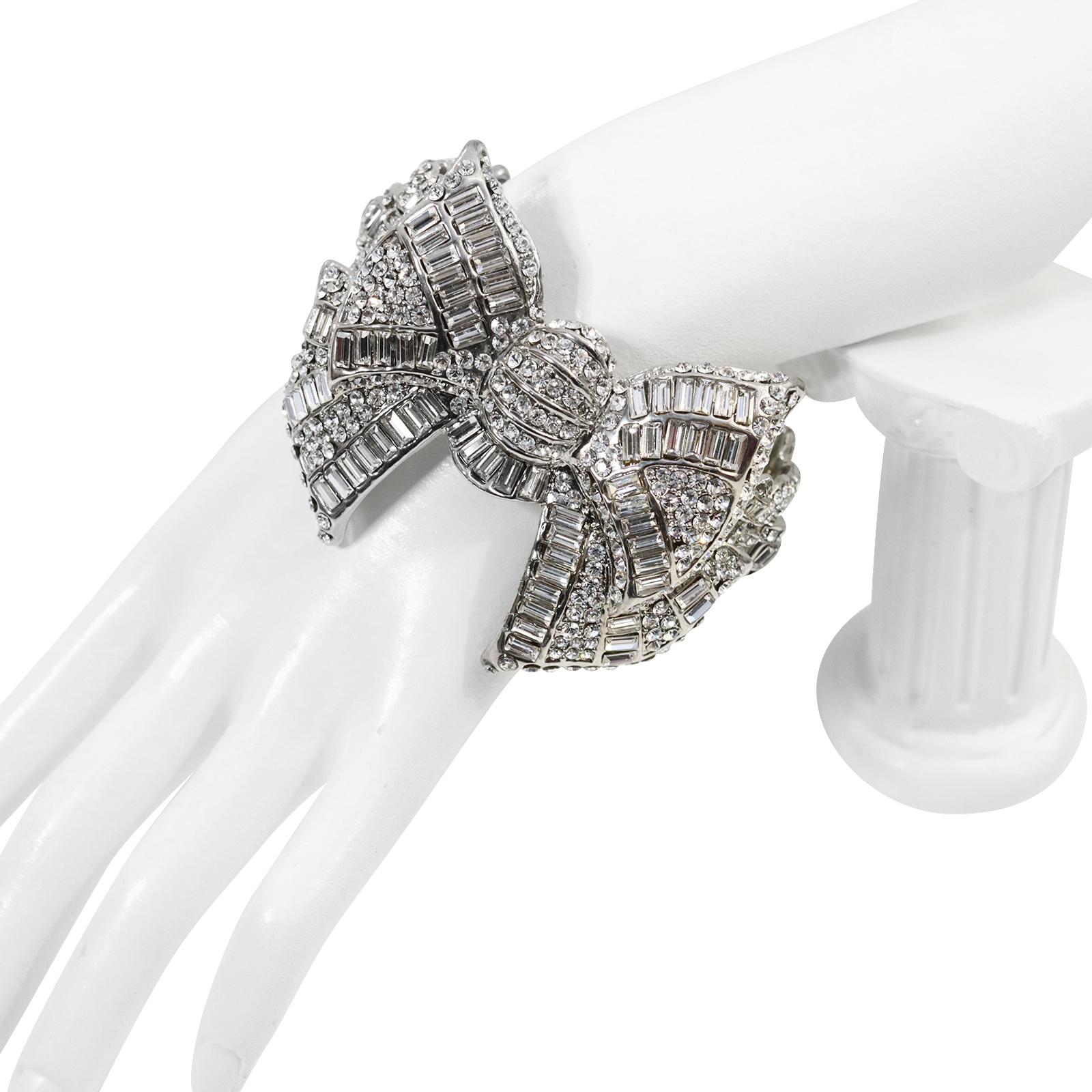 Collectible Butler and Wilson Crystal Bow Bracelet, circa 2000s 1