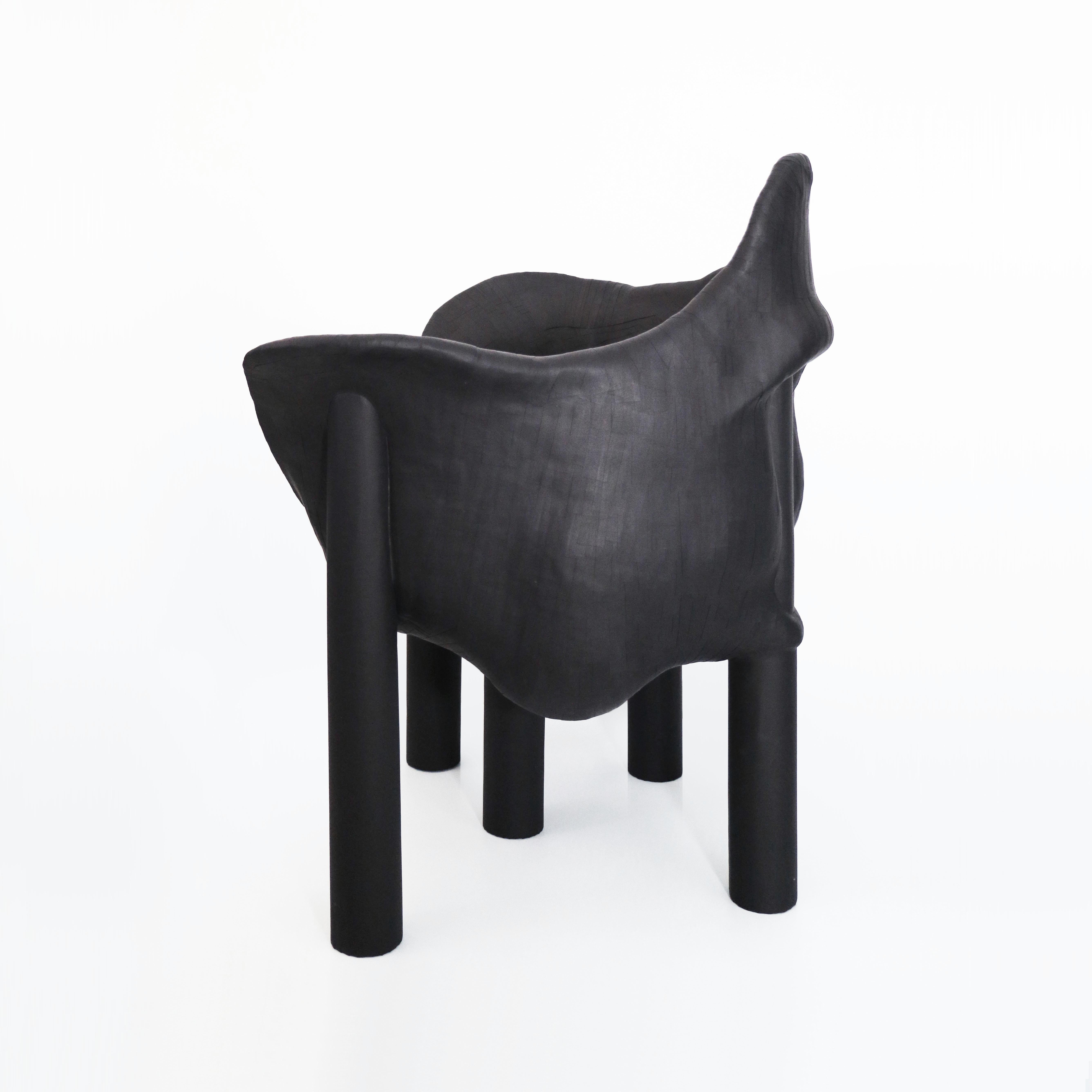 Czech Collectible Design Seating Black Mirror Chair III by Vadim Kibardin For Sale