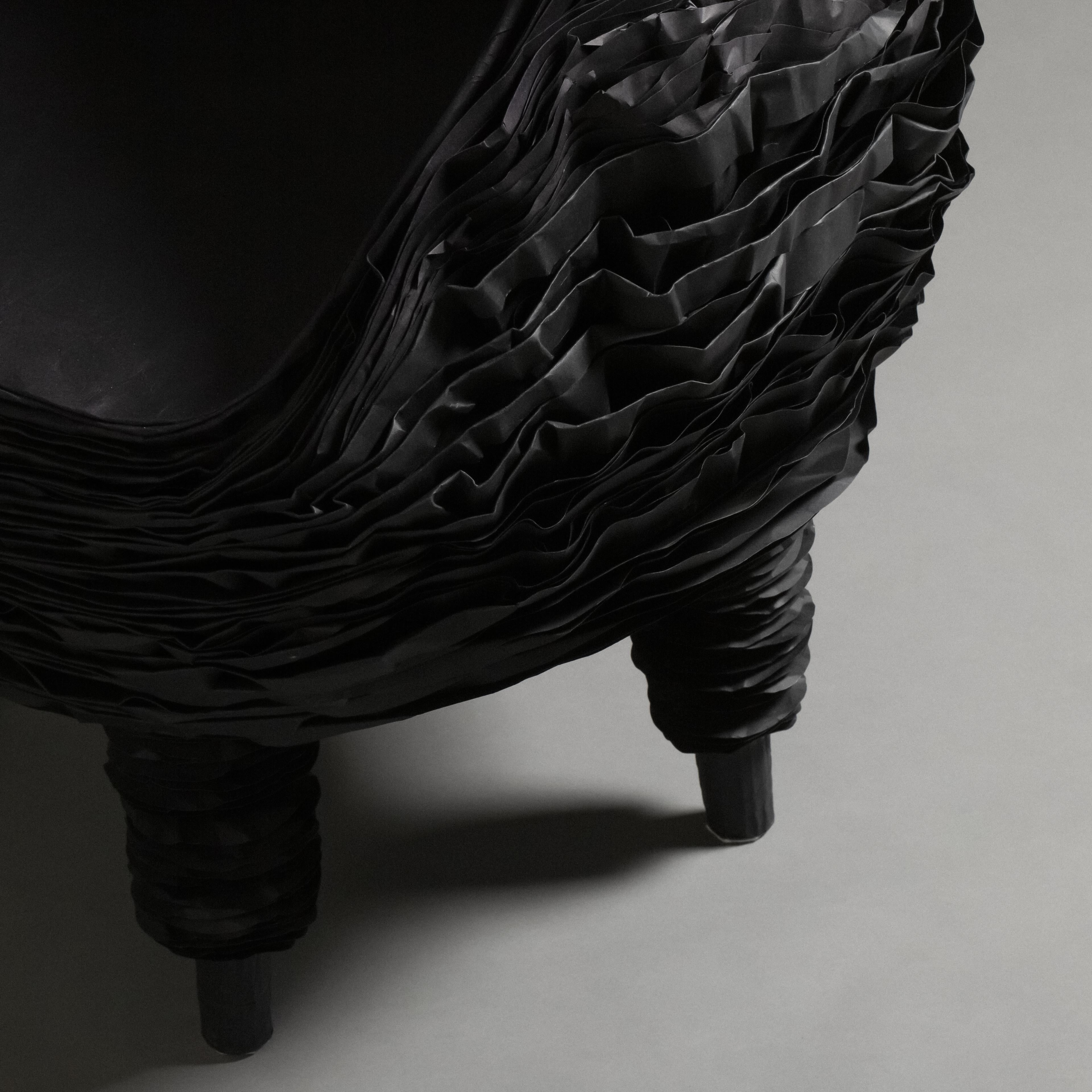 Collectible Limited Design Black Paper Dolly Chair by Vadim Kibardin In New Condition For Sale In Amsterdam, NL