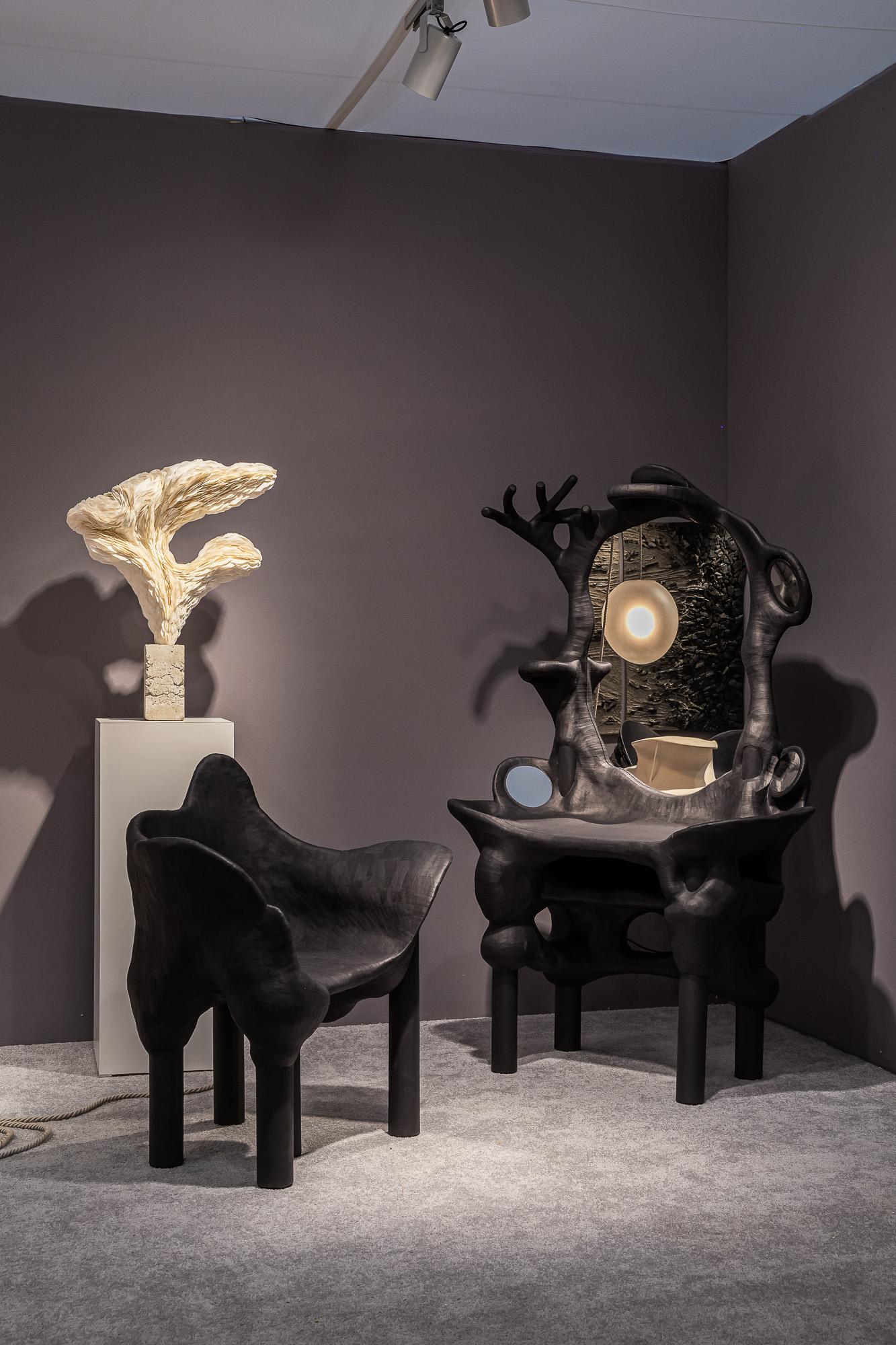 Contemporary Collectible Design Vanity Table Black Mirror Coiffeuse by Vadim Kibardin For Sale