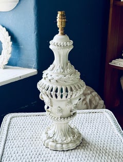 Collectible Casasus White Ceramic Table Lamp
