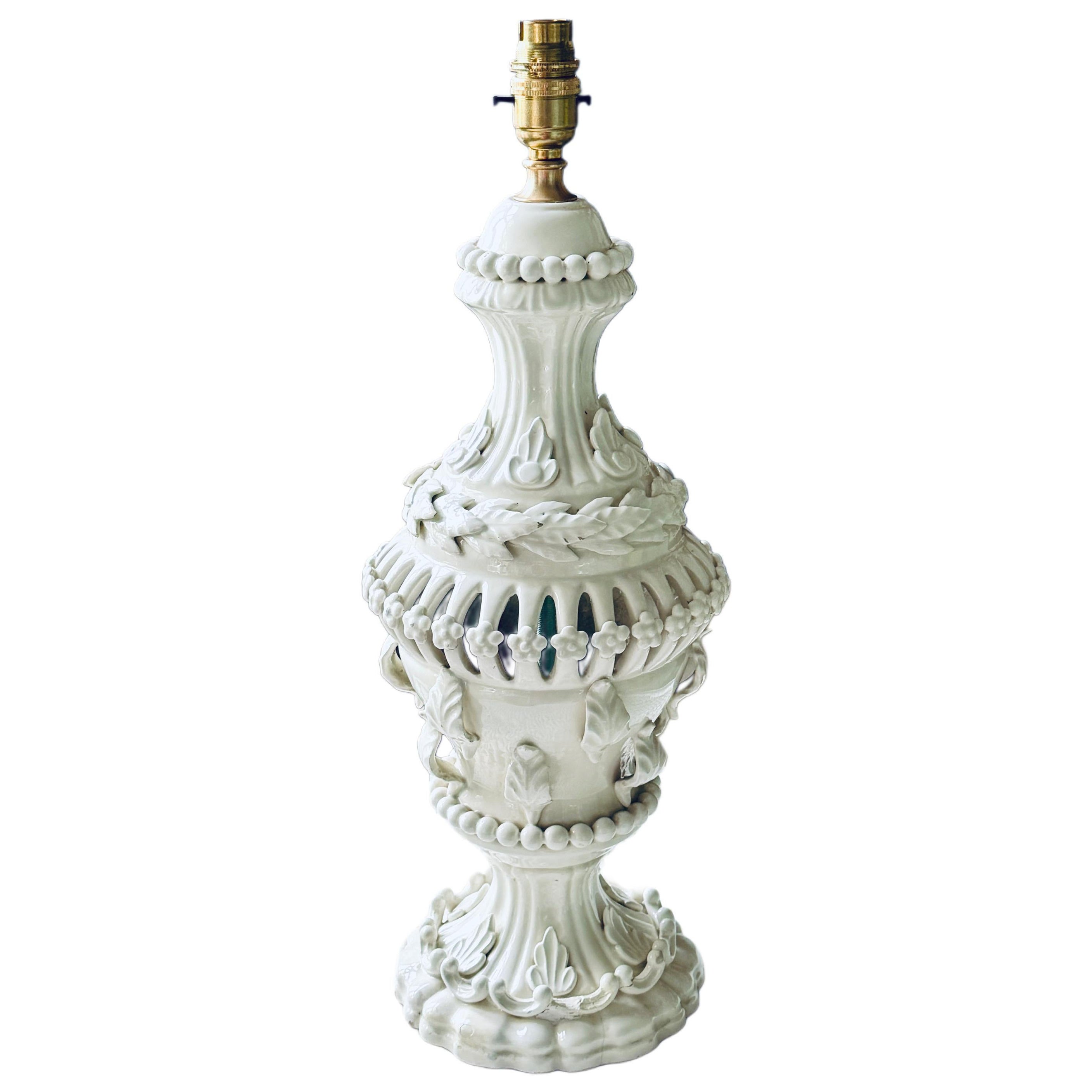 Collectible Casasus White Ceramic Table Lamp For Sale
