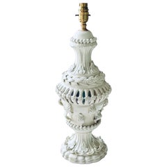 Collectible Casasus White Ceramic Table Lamp