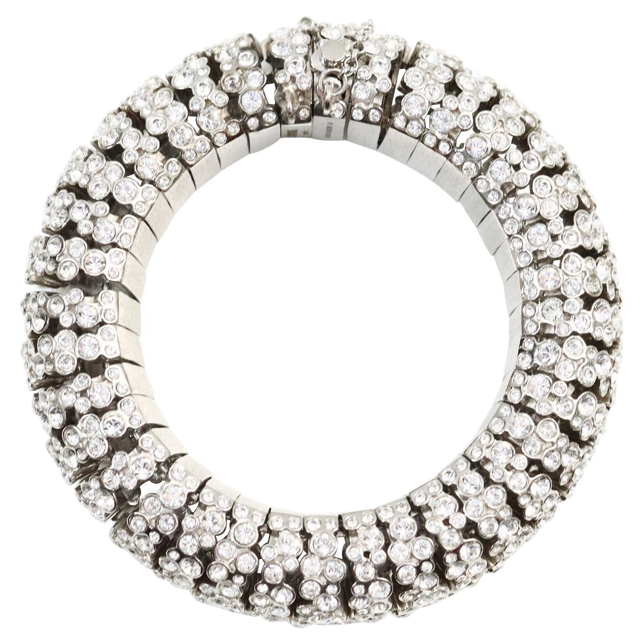 Collectible Celine Diamante Domed Bracelet Circa 2000s.  Now this is what I call a bracelet. It has never been worn and is just magnificent. I would say it is dated around 2009 give or take.  There is a necklace  on site that matches as well. There