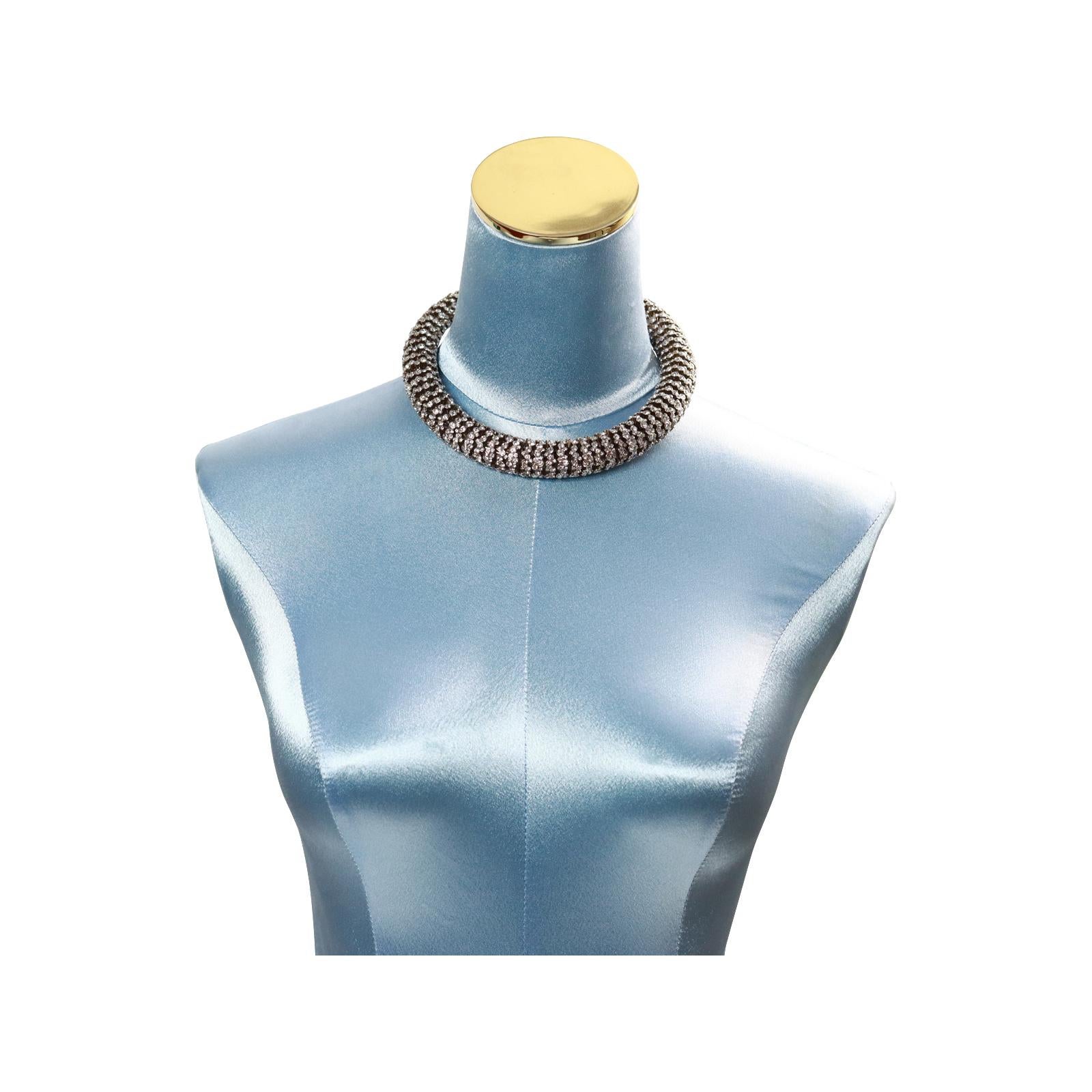 Collectible Celine Diamante Domed Necklace Circa 2000s For Sale 4