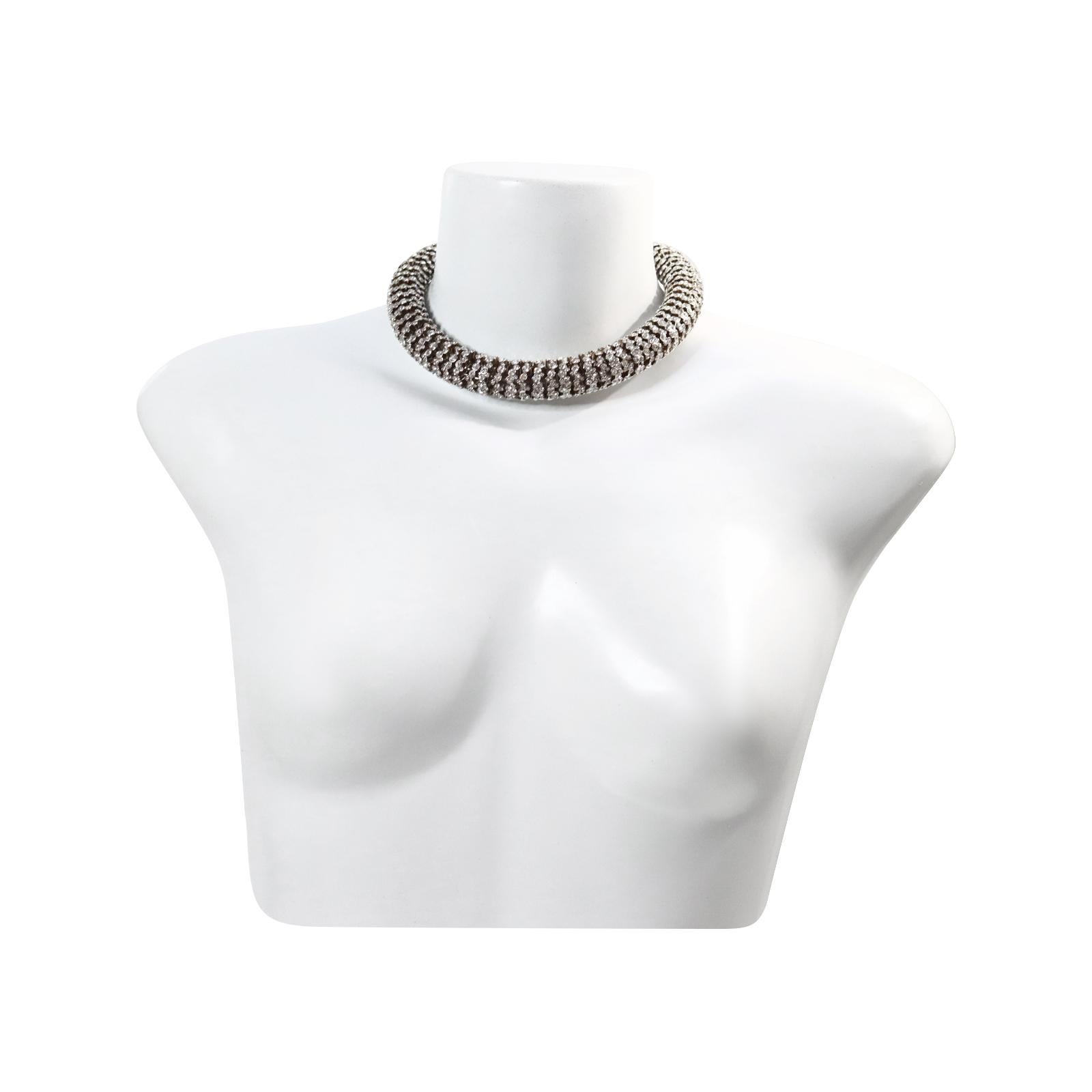 Collectible Celine Diamante Domed Necklace Circa 2000s For Sale 2