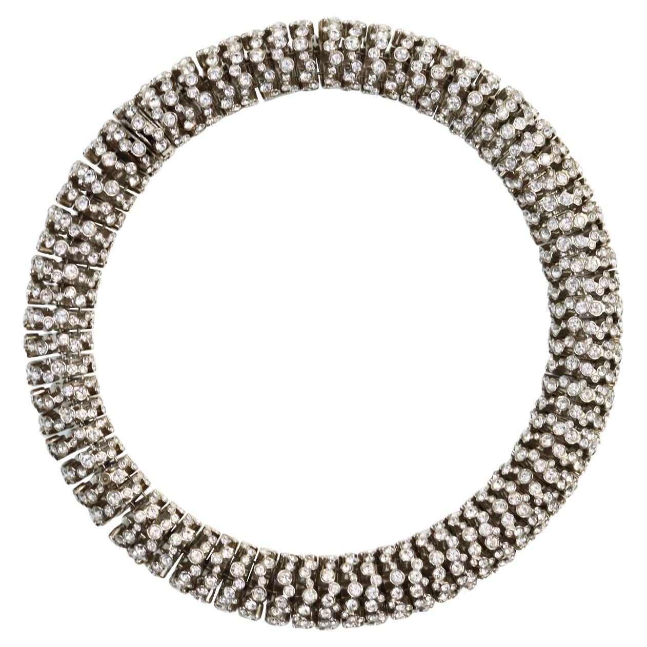 Collectible Celine Diamante Domed Necklace Circa 2000s For Sale