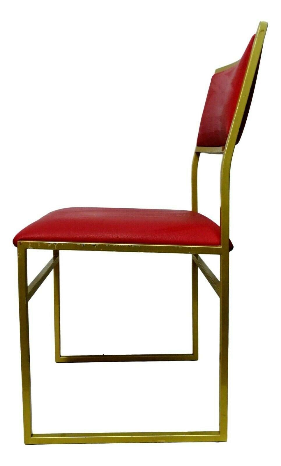 Late 20th Century Collectible Chair in Gold Metal and Burgundy Upholstery, 1970s For Sale