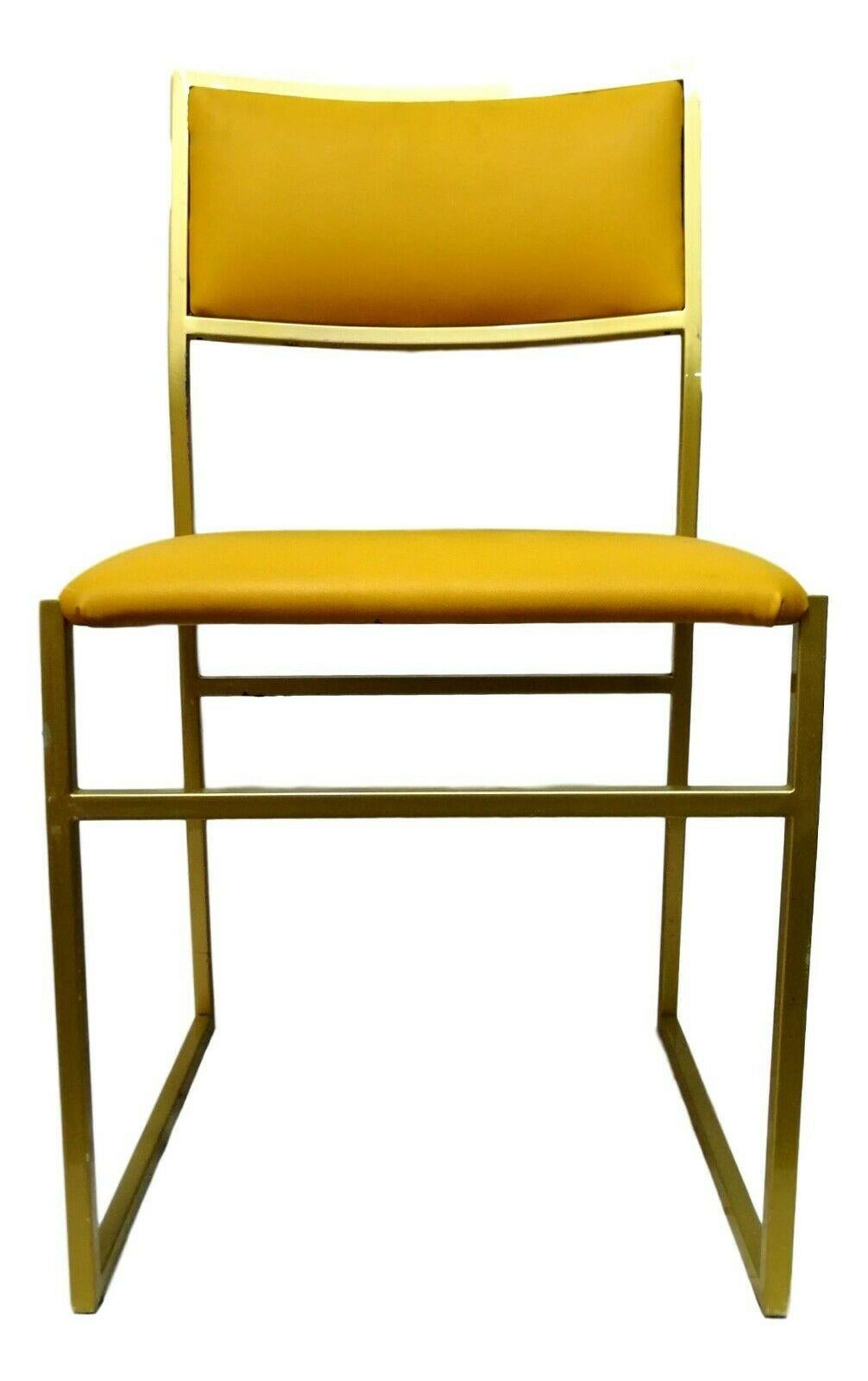Collectible Chair in Gold Metal and Yellow Upholstery, 1970s In Good Condition For Sale In taranto, IT