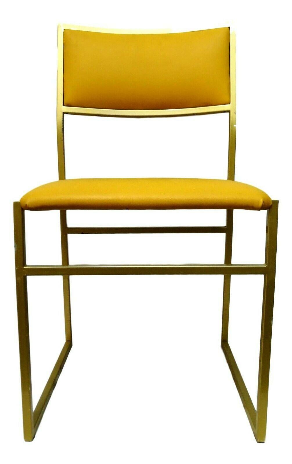 Collectible Chair in Gold Metal and Yellow Upholstery, 1970s In Good Condition In taranto, IT