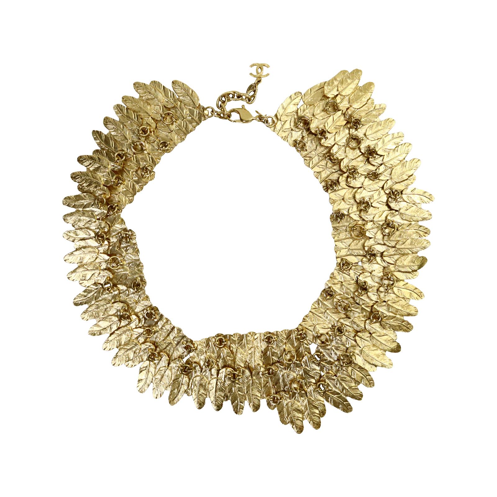 Collectible Chanel Gold Collar Necklace Circa 2008 For Sale 5