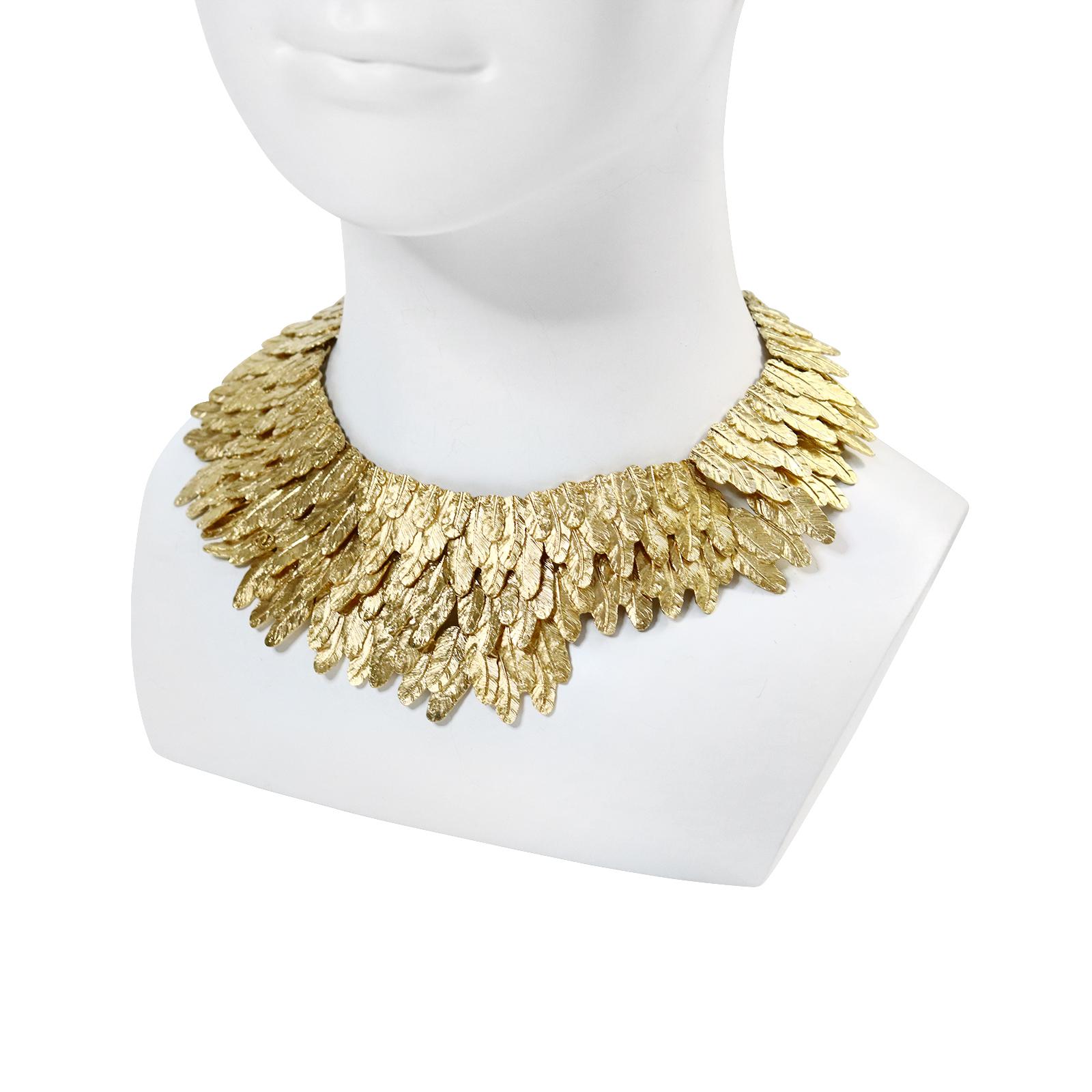 Collectible Chanel Gold Collar Necklace Circa 2008 In Excellent Condition For Sale In New York, NY