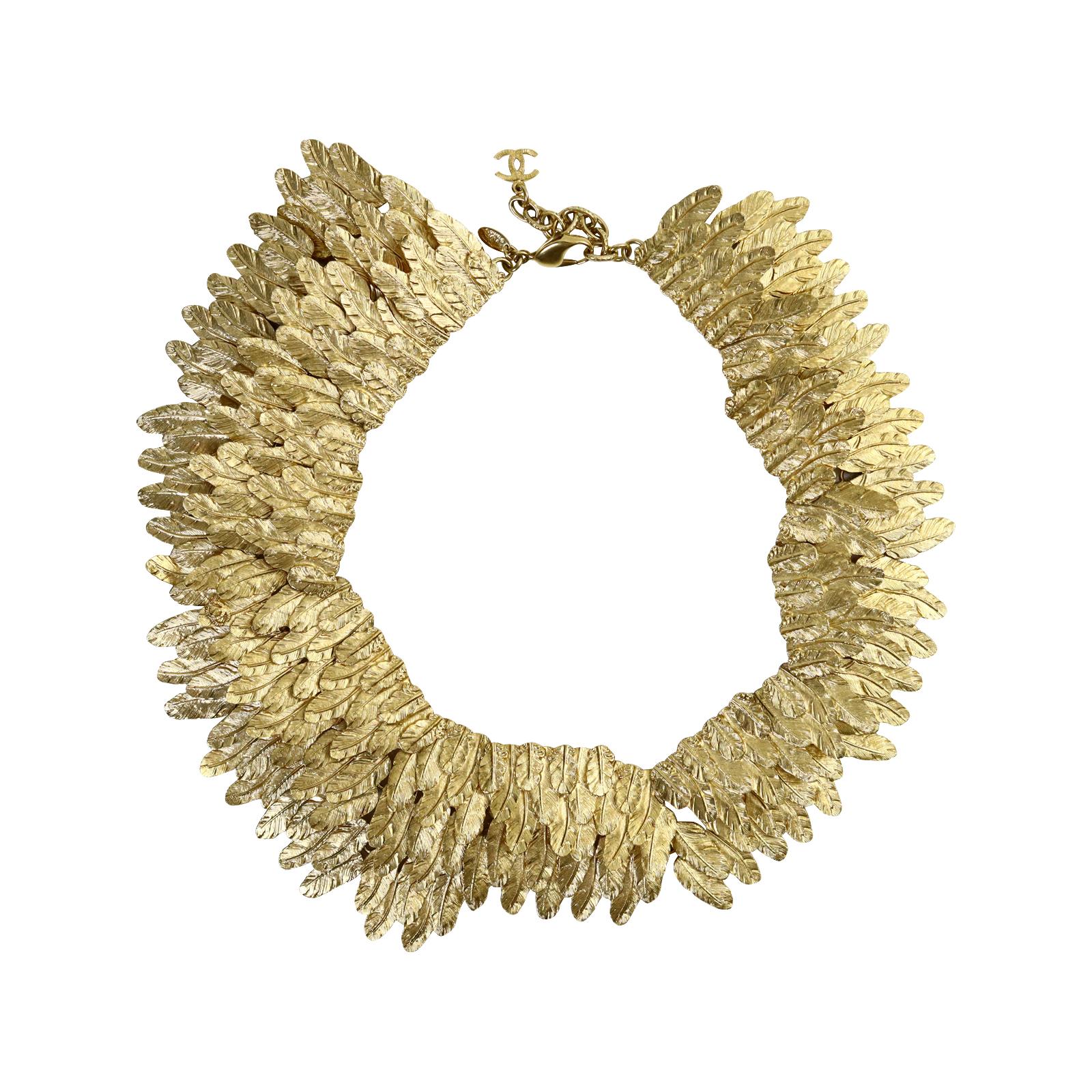 Collectible Chanel Gold Collar Necklace Circa 2008 For Sale 2