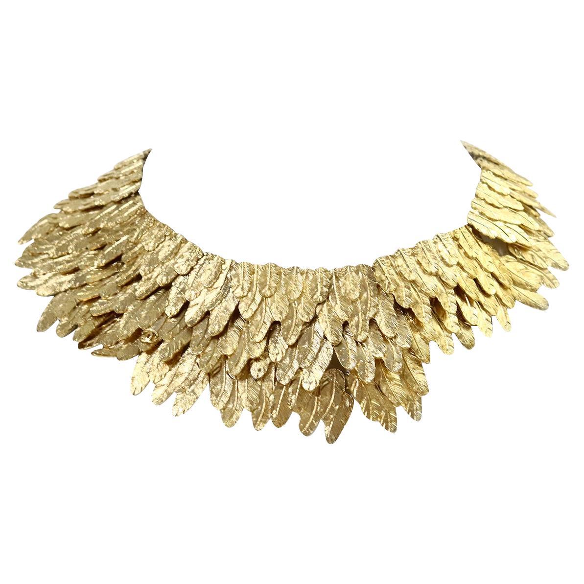 Collectible Chanel Gold Collar Necklace Circa 2008 For Sale