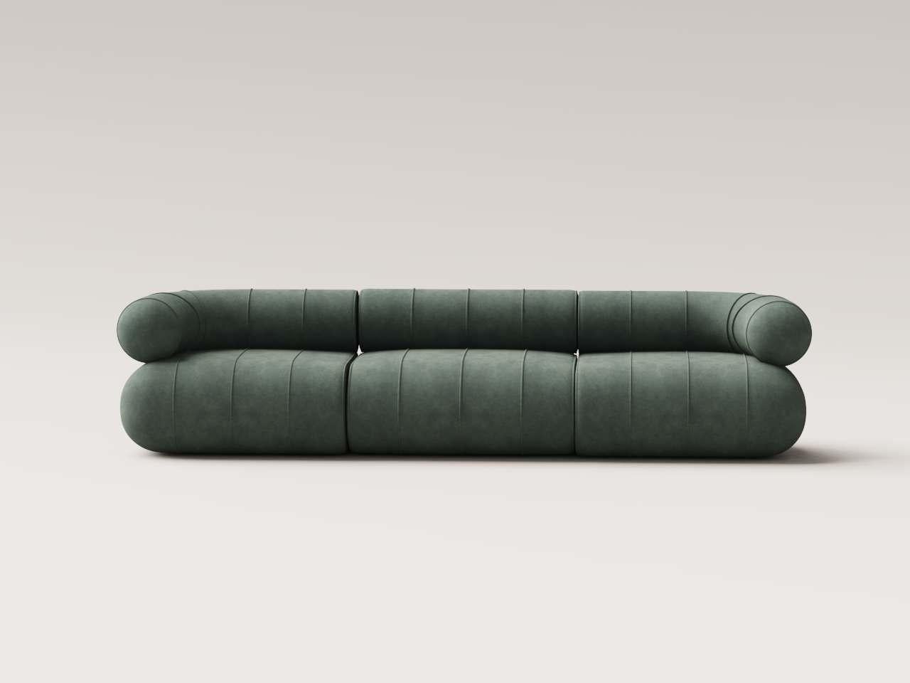 Moderno Collezioneal Contemporary modulare a tre posti - Velluto Balm in vendita