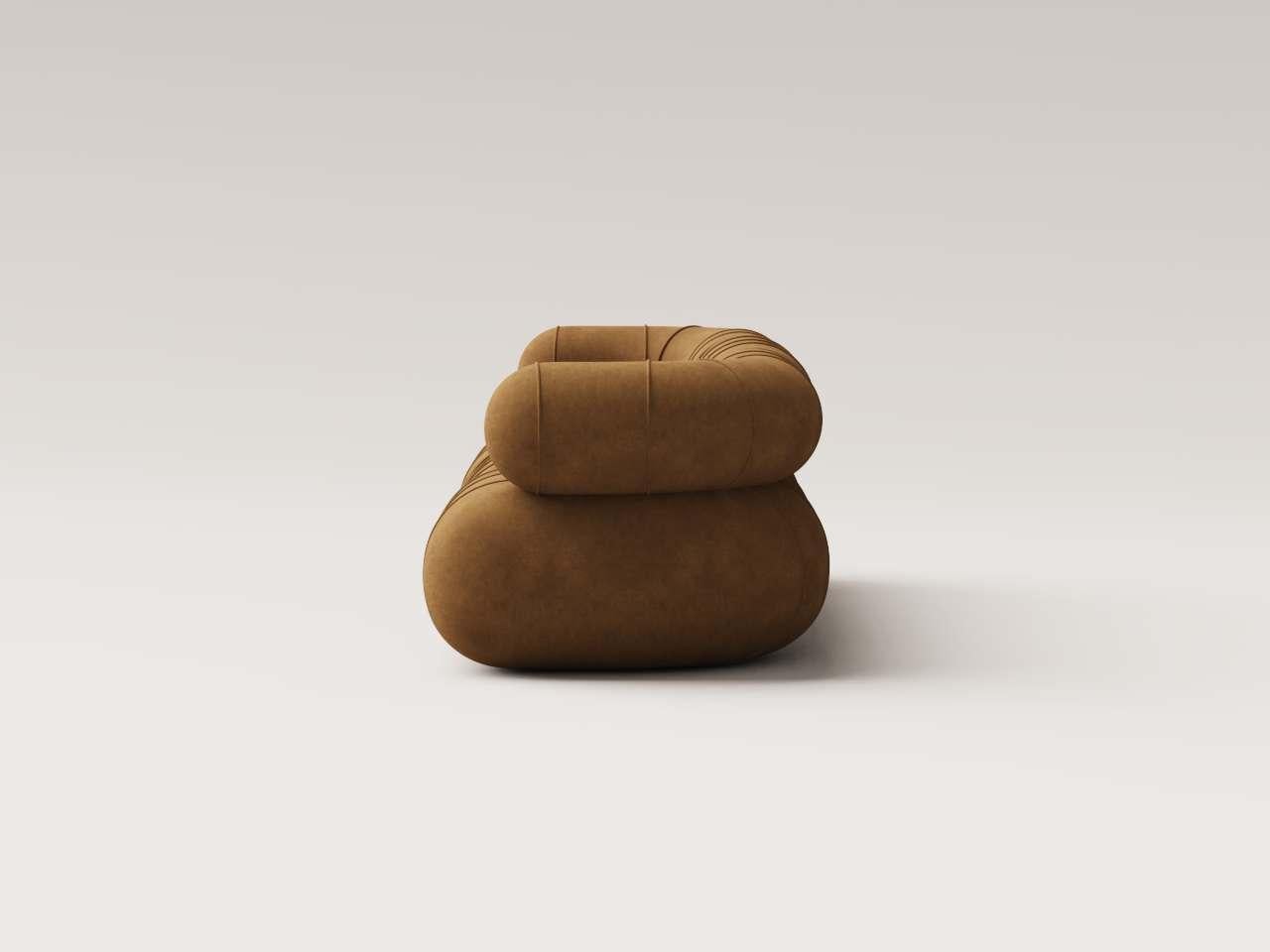 Messicano Collectional Contemporary modulare a tre posti - Velluto bronzo in vendita