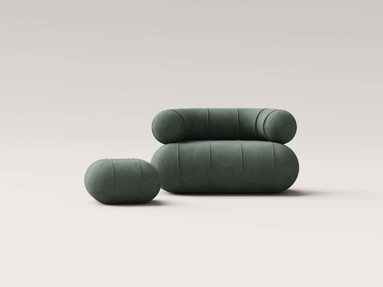 Moderne Collectional Contemporary Slinky Armchair - Balsam Velvet en vente