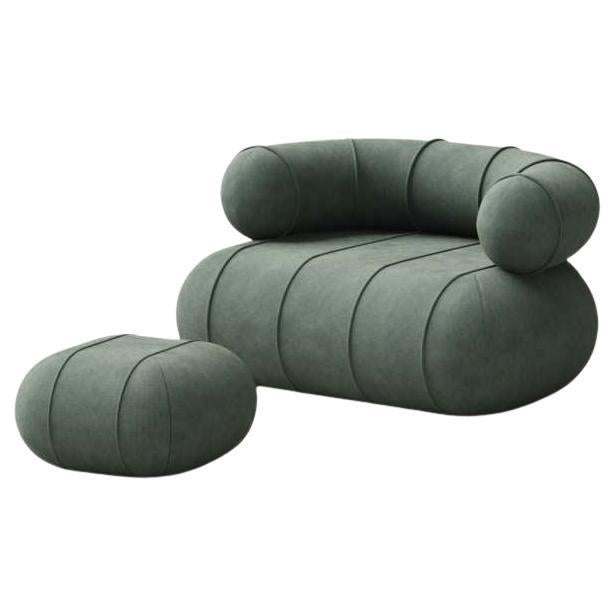 Collectional Contemporary Slinky Armchair - Balsam Velvet en vente