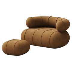Collectible Contemporary Slinky Armchair - Bronze Velvet