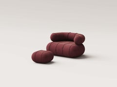 Collectible Contemporary Slinky Armchair - Burgundy Velvet
