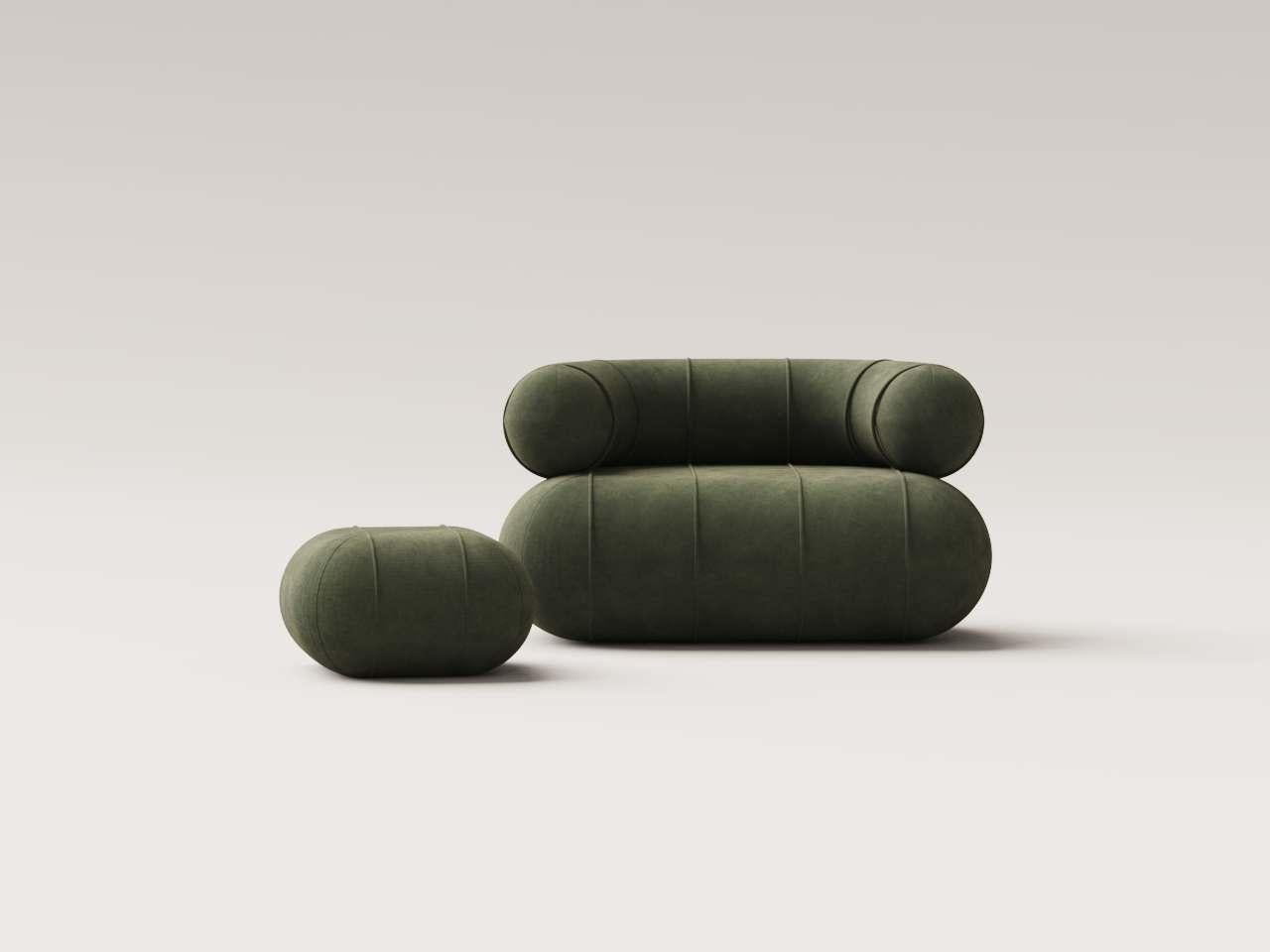Moderne Collectional Contemporary Slinky Armchair - Velours camouflage en vente