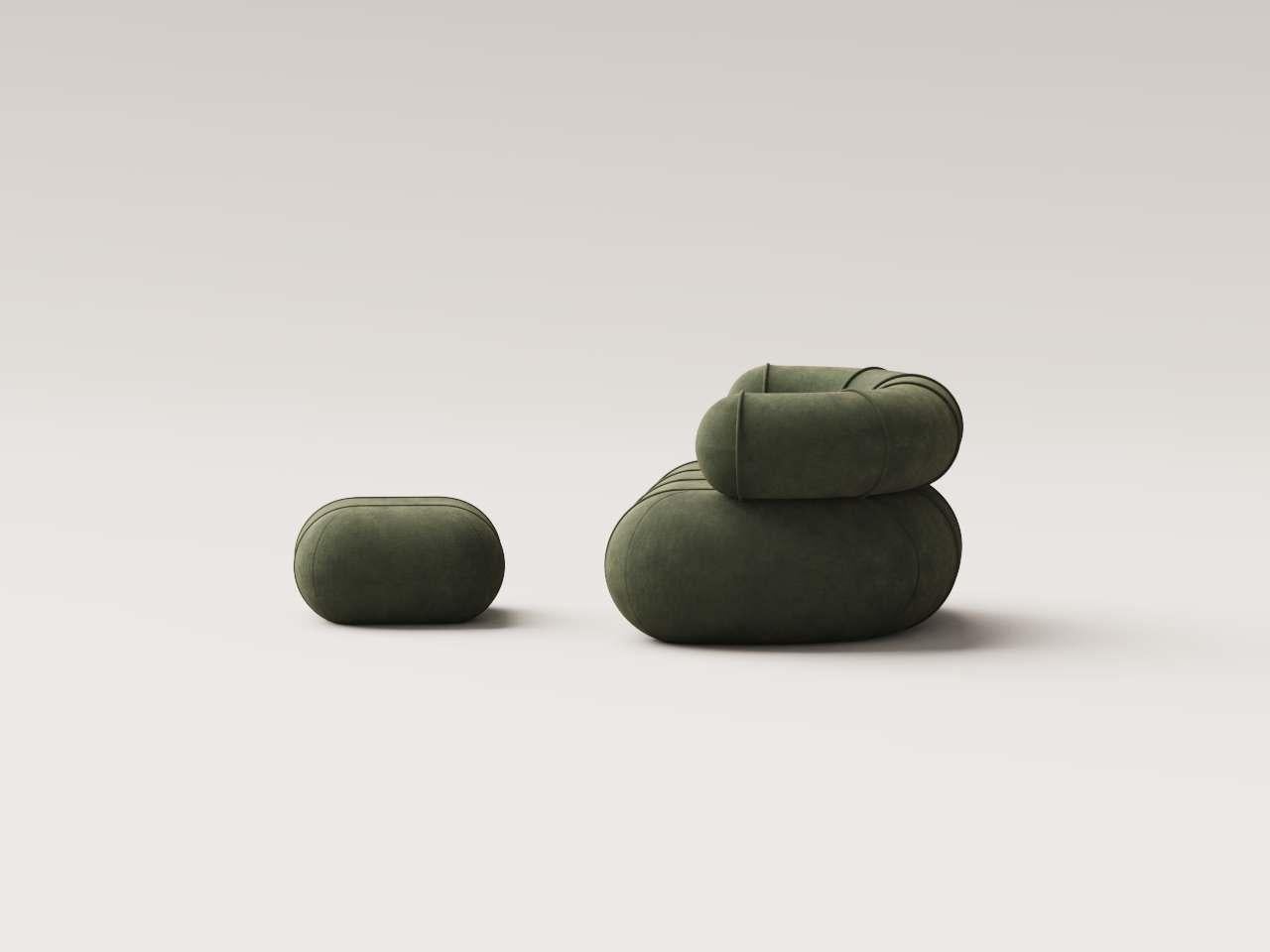 Mexicain Collectional Contemporary Slinky Armchair - Velours camouflage en vente