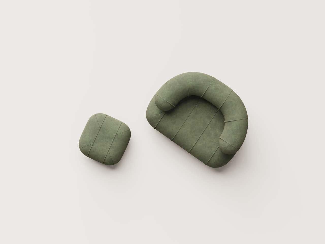 Fait main Collectional Contemporary Slinky Armchair - Velours camouflage en vente