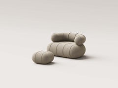 Collectional Contemporary Slinky Armchair - Pebble Velvet