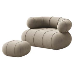 Collectible Contemporary Slinky Armchair - Pebble Velvet