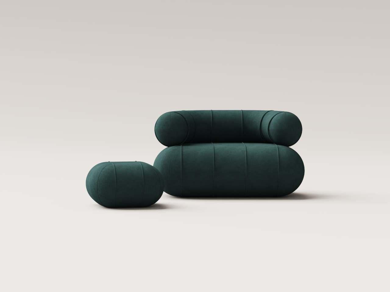 Collectional Contemporary Slinky Armchair - Petrol Velvet (Moderne) im Angebot